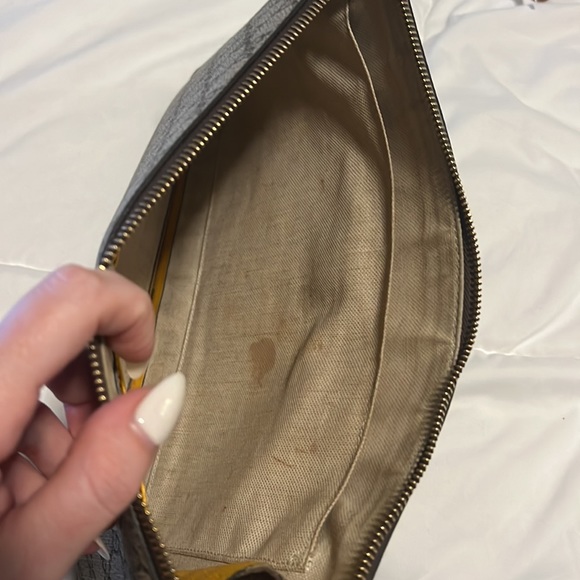 Gucci neosupreme pouch gg wristlet purse tan brown yellow gold AS IS - Picture 9 of 15